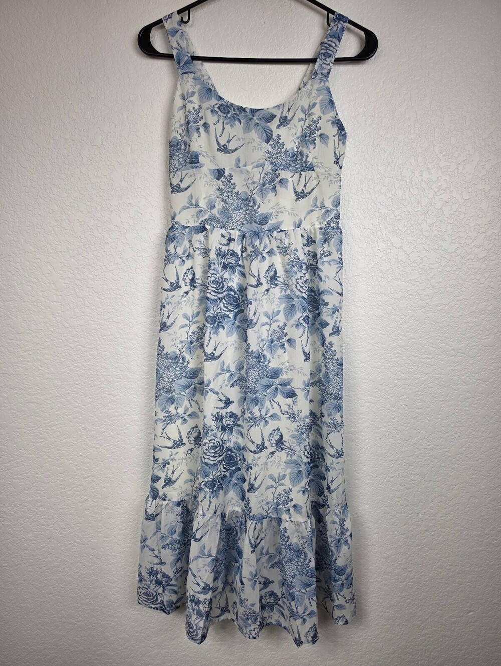 Anthropologie Sunday Up Blue Floral Maxi Dress Small